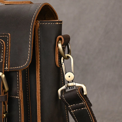 Luufan Crazy Horse Leather Men's Shoulder Bag Vintage Messenger Bags Men Male Small Travel Crossbody Bags Man Handbag Sling Bag