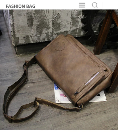 Retro Crossbody Bag Men Large Capacity Messenger Bag Flap Satchels Vintage Design Men's Crossbody Shoulder Bags Male Sling Pack