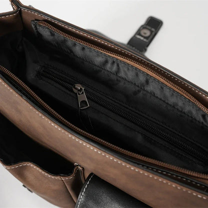 Vintage Men's Crossbody Bags Fashion Brand Design Shoulder Messenger Bag Men Falp Pockets Crossbody Bag Leather Square Satchels