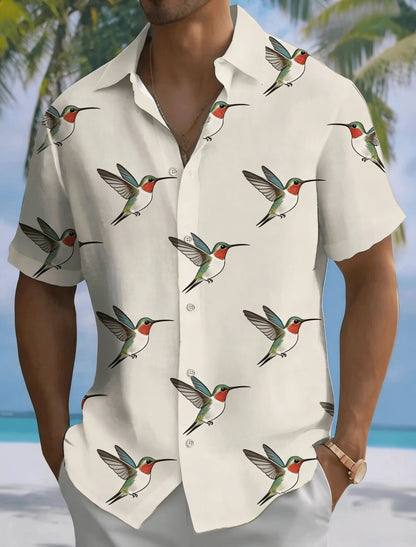Men's Summer Casual Shirt, Simple Pattern Short Sleeved Shirt, Breathable Lightweight Top, Suitable for Daily Wear