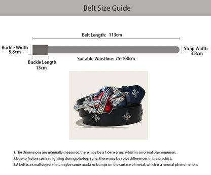 Fashion Punk Belt Cross Melancholic Second-generation Belt Design High Quality Gothic Accessories Plus Size Belt for Men Women