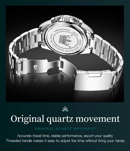 OLEVS 2870 Men's Watch Top Brand Luxury Watch for Men Original Waterproof Stainless Steel Chronograph Moon Phase Date Rota Dial