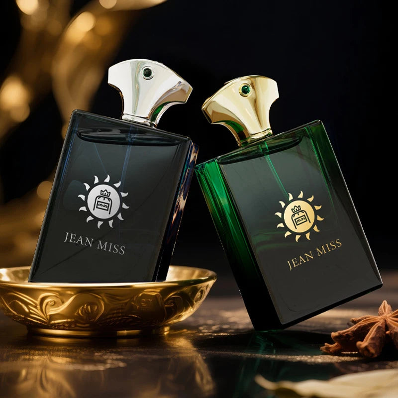 Luxury Green Glass Bottle Eau de Parfum - Long-Lasting Woody Spicy Fragrance for Men, Premium Arabian Style Perfume for Gifting