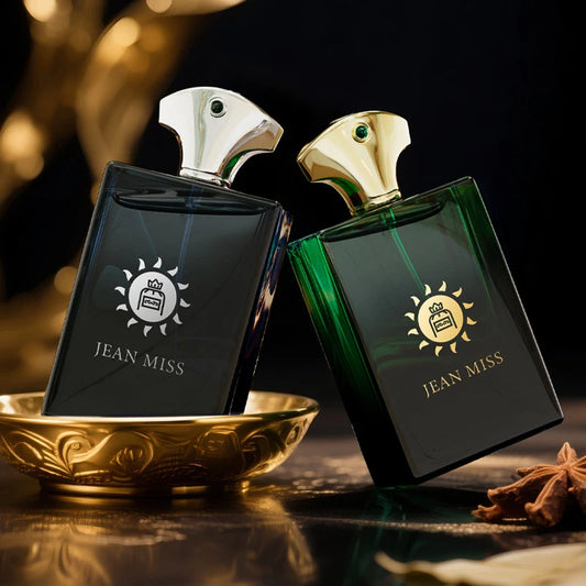 Luxury Green Glass Bottle Eau de Parfum - Long-Lasting Woody Spicy Fragrance for Men, Premium Arabian Style Perfume for Gifting