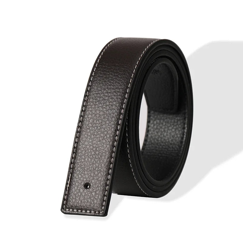 Luxury Brand Belts No Buckle Men High Quality Pin Smooth Buckle Male Straps without Buckle  PU Leather Waistband No Buckle 3.8cm