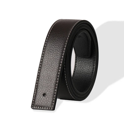 Luxury Brand Belts No Buckle Men High Quality Pin Smooth Buckle Male Straps without Buckle  PU Leather Waistband No Buckle 3.8cm