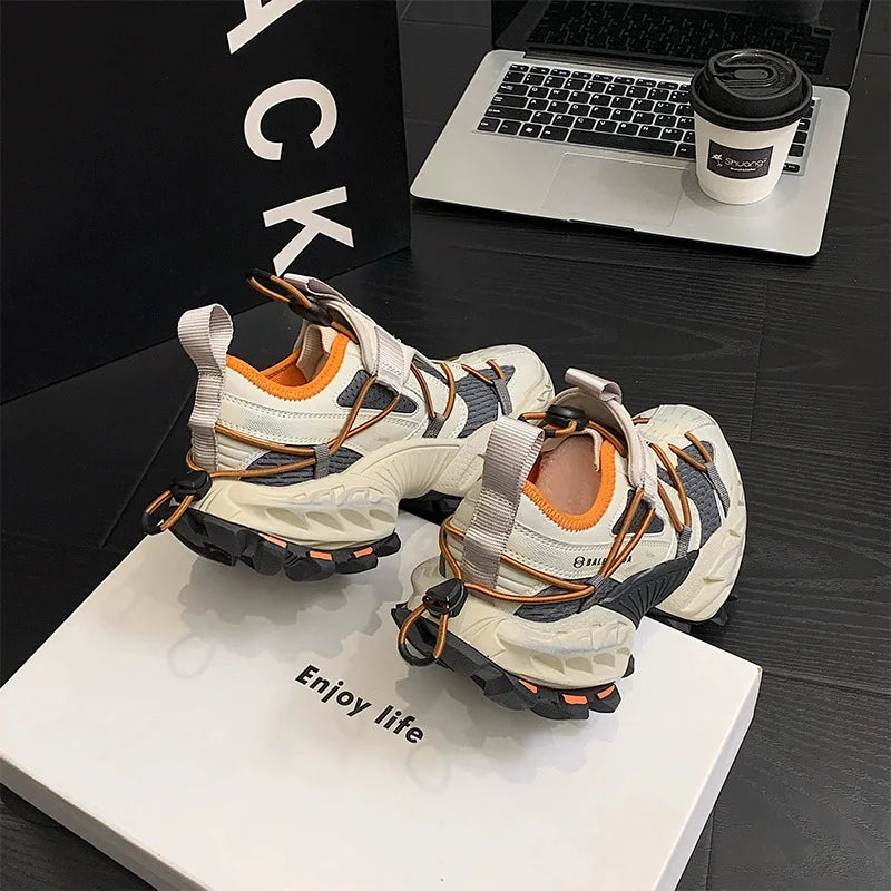 Men's Paris Shoes Top Version 2025 New Fashion Trend Dad Shoes Thick Bottom Heightening Casual Sports Shoes Rubber Outsole