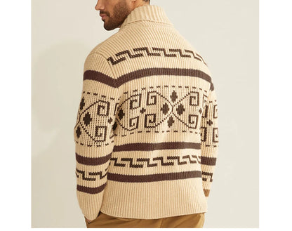 Winter Men's Cardigan Sweaters Fashion Male Knitted Sweater Thermal Warm Coats Casual Man Cashmer Lapel Knitted Jackets Clothing