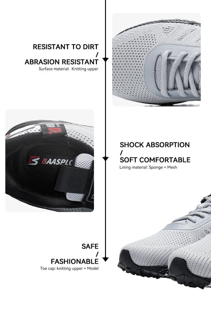 Baasploa Men Running Shoes Lightweight Breathable Jogging Sport Shoes Male Lace-up Fashion Comfort Casual Sneakers Non-slip