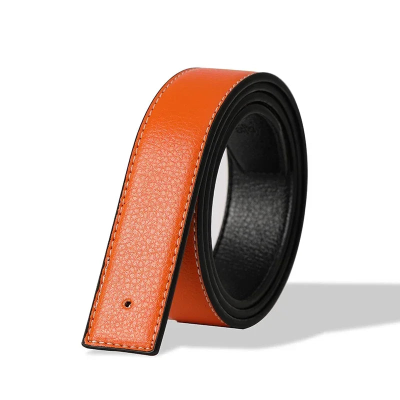 Luxury Brand Belts No Buckle Men High Quality Pin Smooth Buckle Male Straps without Buckle  PU Leather Waistband No Buckle 3.8cm