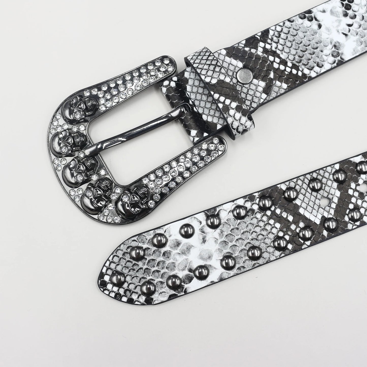 Pyramid Fashion Rivet Belt Snake Cat Paw Skull  Men&Women's Studded Belt Punk Rock With Pin Buckle Drop Shipping Black