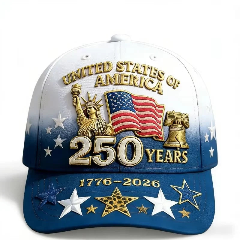 250th Anniversary Patriotic Baseball Caps, Retro Embroidered Adjustable Hats, Independence Day Gifts for History Enthusiasts