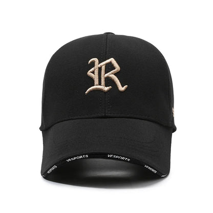 Fashionable letter R embroidered baseball cap for men and women, hip-hop trend for spring, summer, autumn, outdoor adjustable ca