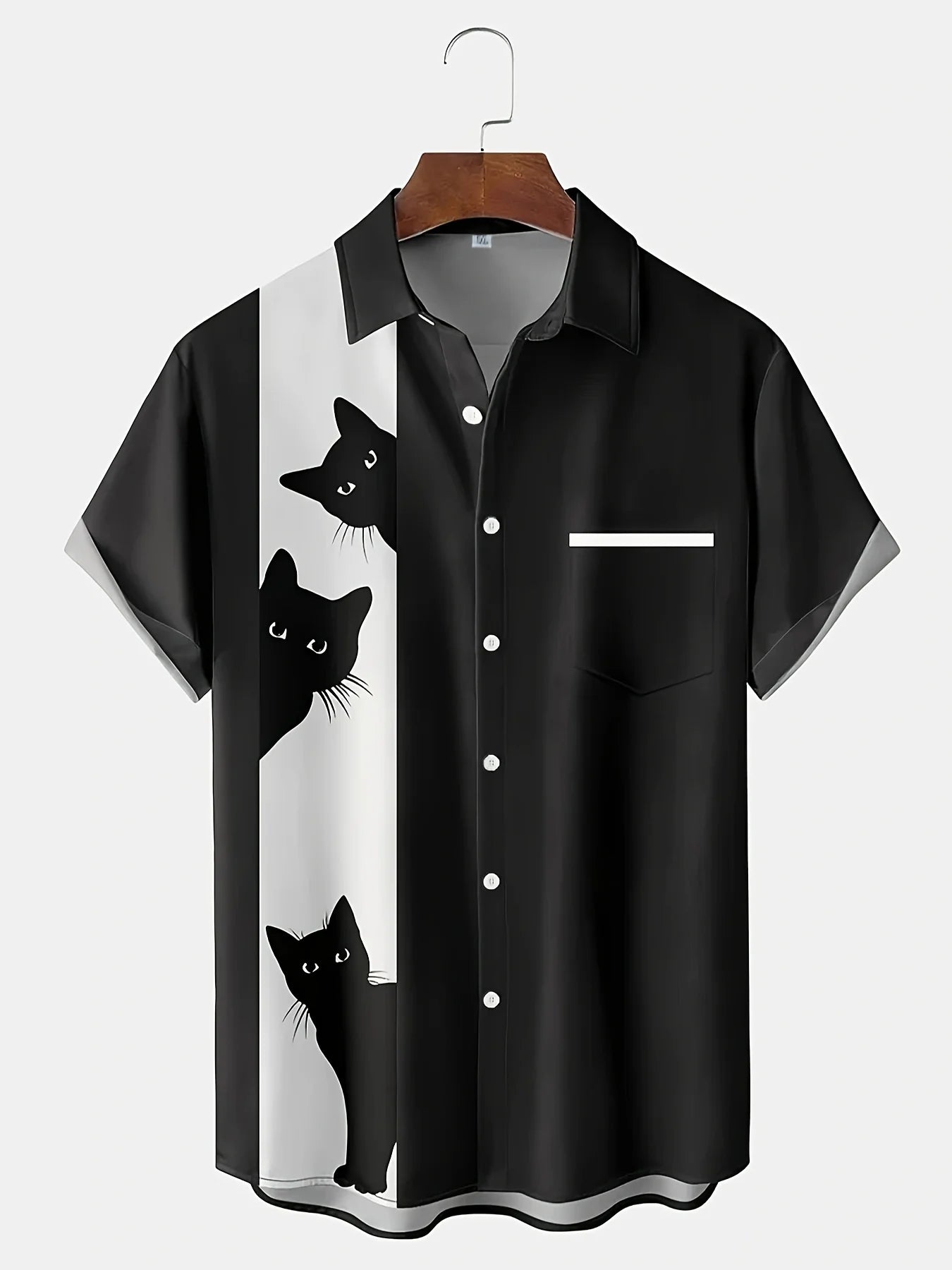 2026 Summer New Style Men's Shirt - Street Casual Fashion Comfortable Soft Breathable Lightweight 3D Cat Pattern Print