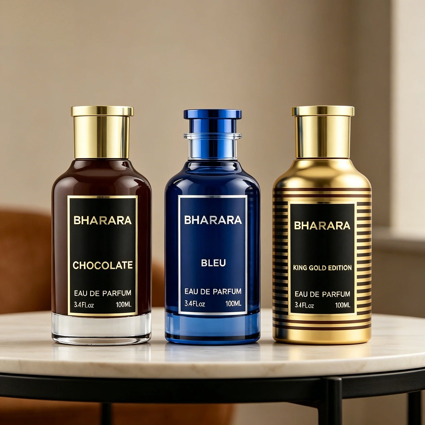 Bharara Unisex Eau De Parfum 3.4 Fl Oz 100ml - 5 Scents  Long Lasting Fragrance Suitable for Various Occasions