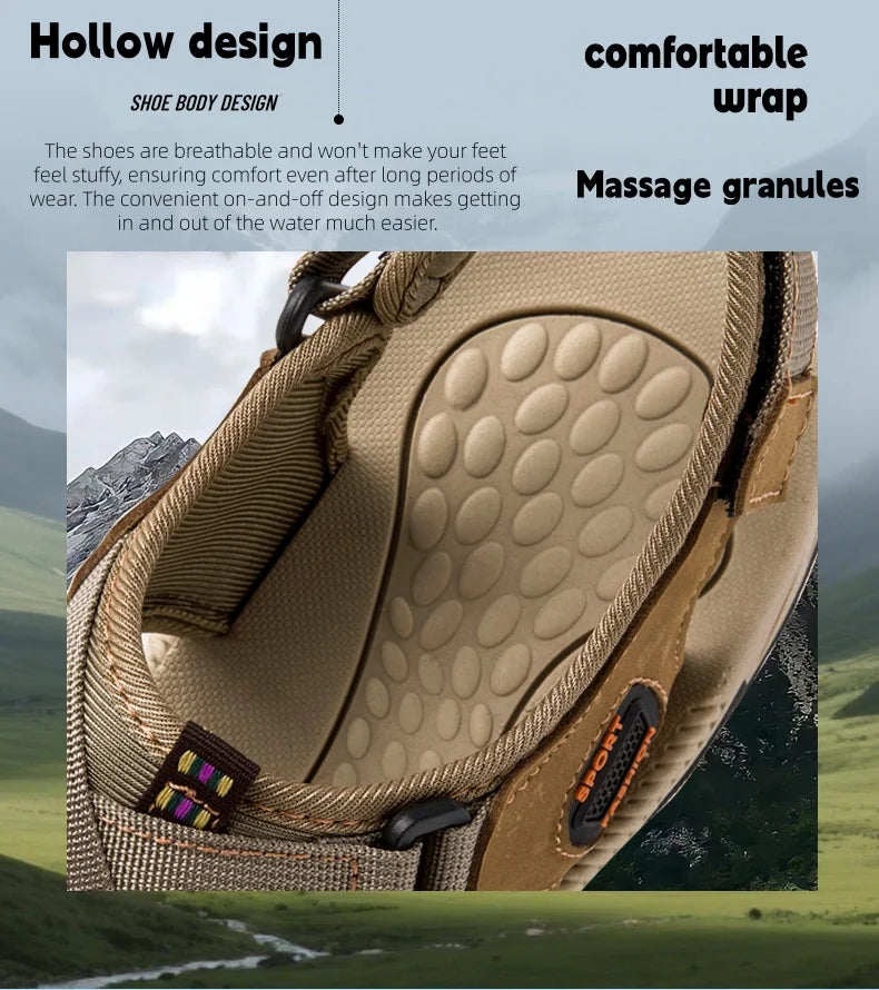 Summer Outdoor Sandals Leisure Fashion Sneakers Vacation, Beach Breathable, Wear-Resistant Hiking and Walking, Men's Sandals