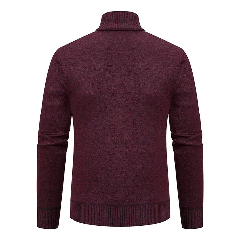 High-quality men's fashionable, cool, versatile, trendy business casual, fleece and thickened cardigan, knitted sweater, men's j