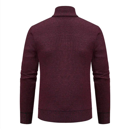 High-quality men's fashionable, cool, versatile, trendy business casual, fleece and thickened cardigan, knitted sweater, men's j