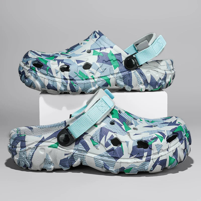 Size 40-47 Men Sandals Casual Street Light EVA Men's Casual Shoes Hole Shoes Clogs Home Garden Outdoor Male Beach Flat Slippers