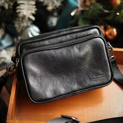 High Quality Real genuine Leather Men Shoulder Bag Natural Cowhide Messenger Bag crossbody bag for 7.9-inch lpad Phone Bag
