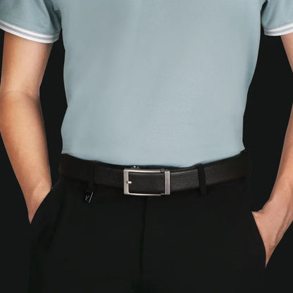 Premium Top Layer Cowhide Men'S Belt - Soft, Durable & Stylish With Automatic Alloy Buckle For Business Wear