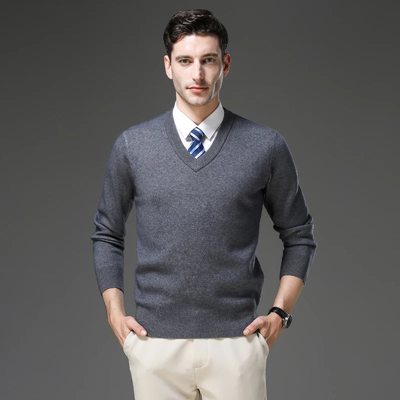 Top Grade Thick Anti-Pilling New Fashion Brand Autum Winter Knit Pullover Men Slim Fit Sweater Business Casual Woolen Jumper