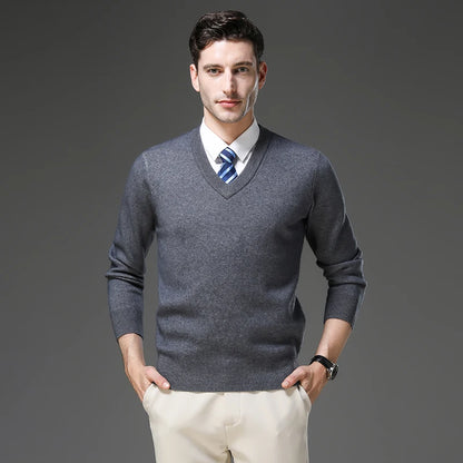 Top Grade Thick Anti-Pilling New Fashion Brand Autum Winter Knit Pullover Men Slim Fit Sweater Business Casual Woolen Jumper