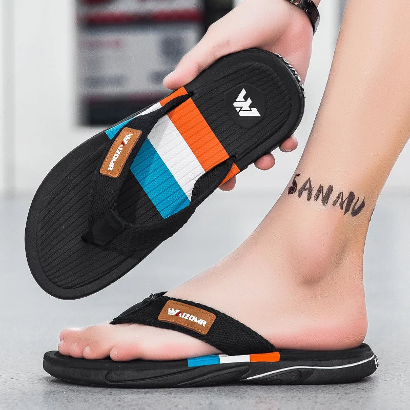 Summer new thick-soled casual flip-flops for men, anti-slip, anti-odor and wear-resistant, beach flip-flops for outdoor wear