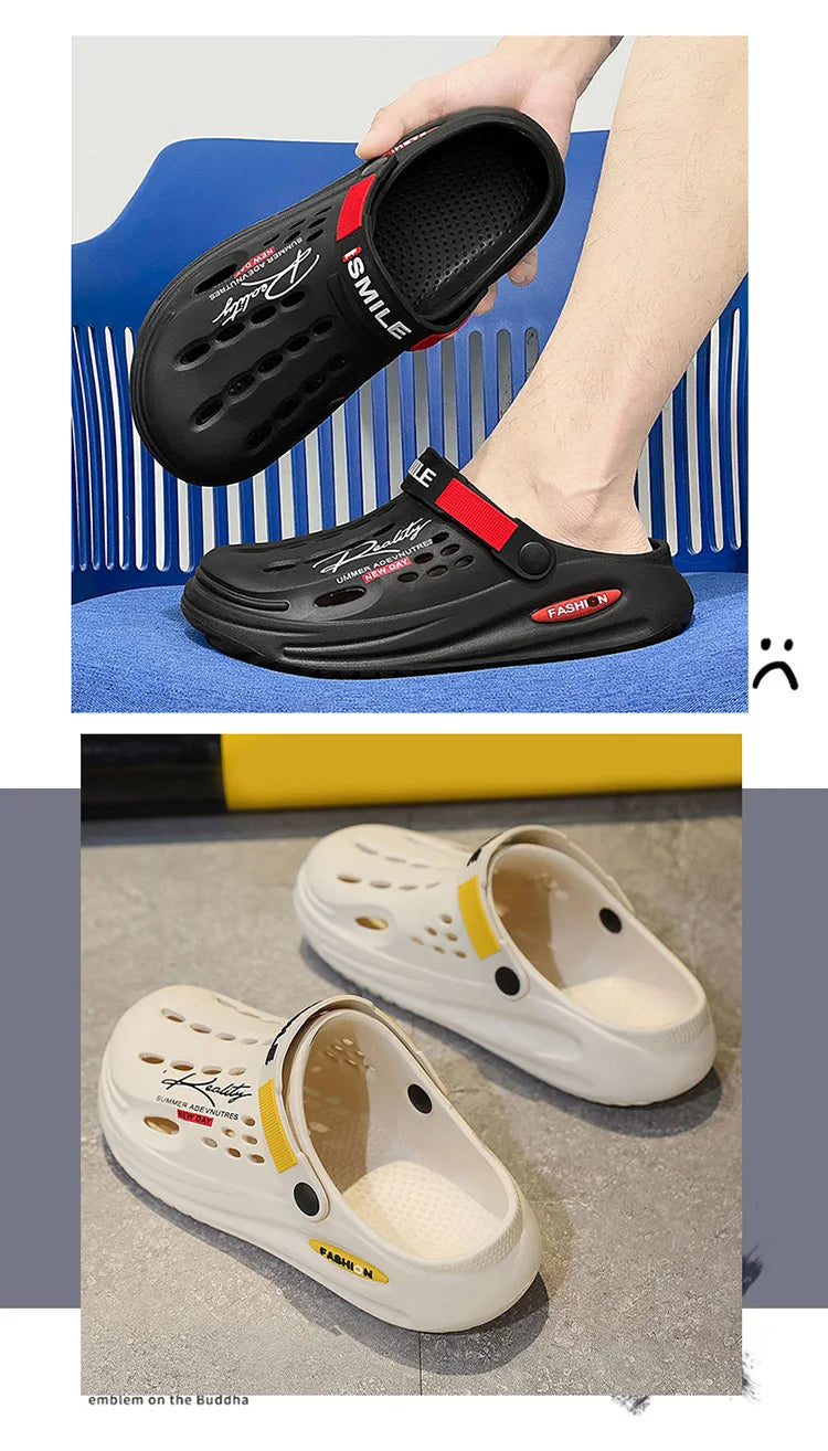 Classic Summer Clogs Men Slippers Breathable Garden Shoes Outdoor Comforty Beach Slippers Home Slippers Antiskid Slippers