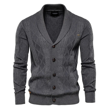 Men Cardigan Casual V-Neck Long Sleeve Sweater Men Coat