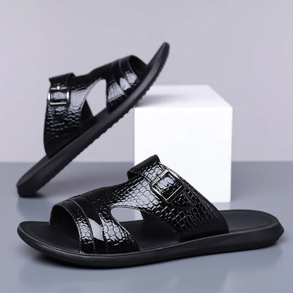 Plus Size 38-48 Hot-selling Men Slippers Sole Open Toe Beach Slides All-match Man Flip Flops Versatile Half Flats Sandals Slides