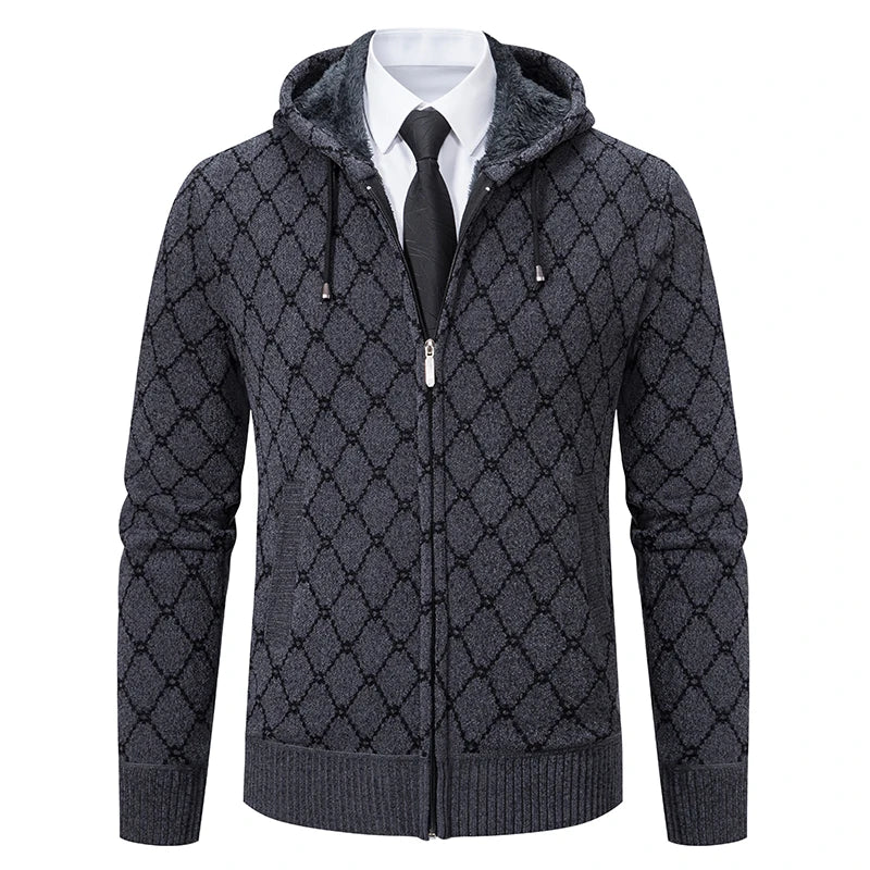Winter plus velvet padded cardigan sweater men's sweater warm coat