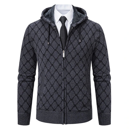 Winter plus velvet padded cardigan sweater men's sweater warm coat