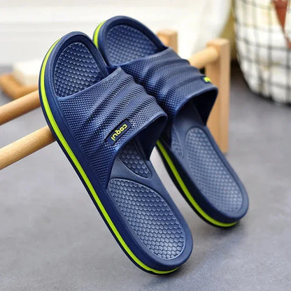 Summer men's slippers with EVA soft sole suitable for comfortable living rooms, bathrooms, and cool sandy beaches