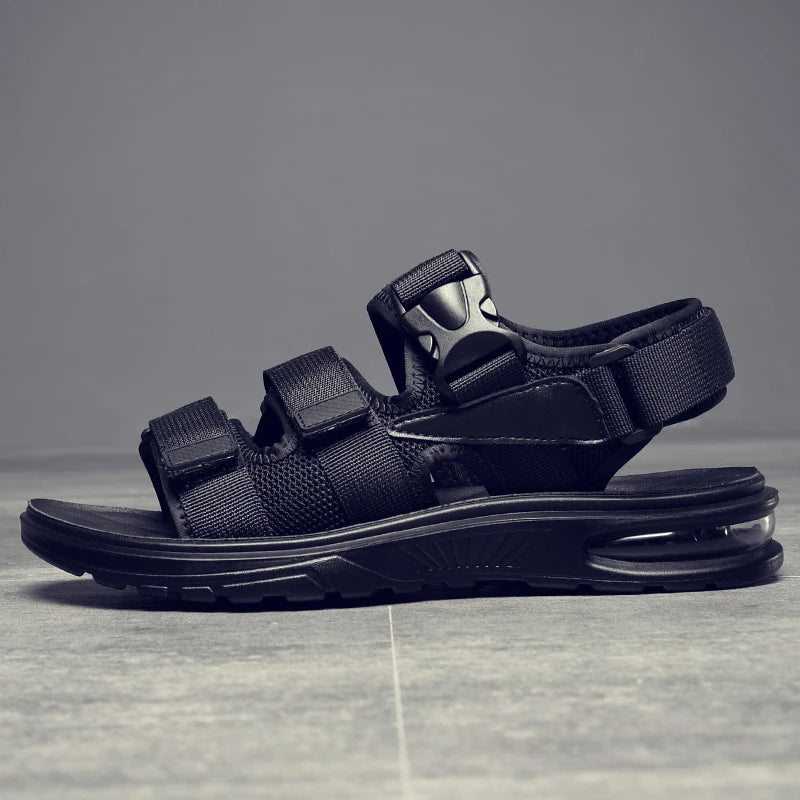 2023 New Design Men Rome Sandals Leather Fashion Sandals Black Men Summer Shoes Comfortable Cushion Soft Gladiator Sandals