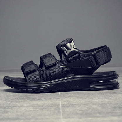 2023 New Design Men Rome Sandals Leather Fashion Sandals Black Men Summer Shoes Comfortable Cushion Soft Gladiator Sandals