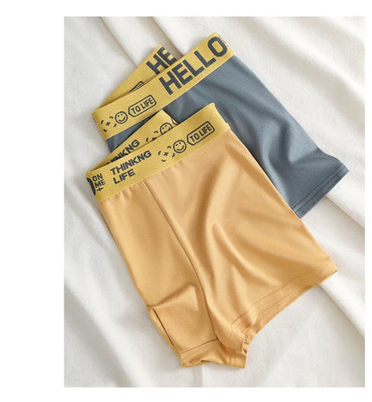 Men's Mid-Waist Thin Briefs Breathable Comfortable Large Size Sports Boxer Shorts Youth Flat Briefs Underwear Polyester Fiber