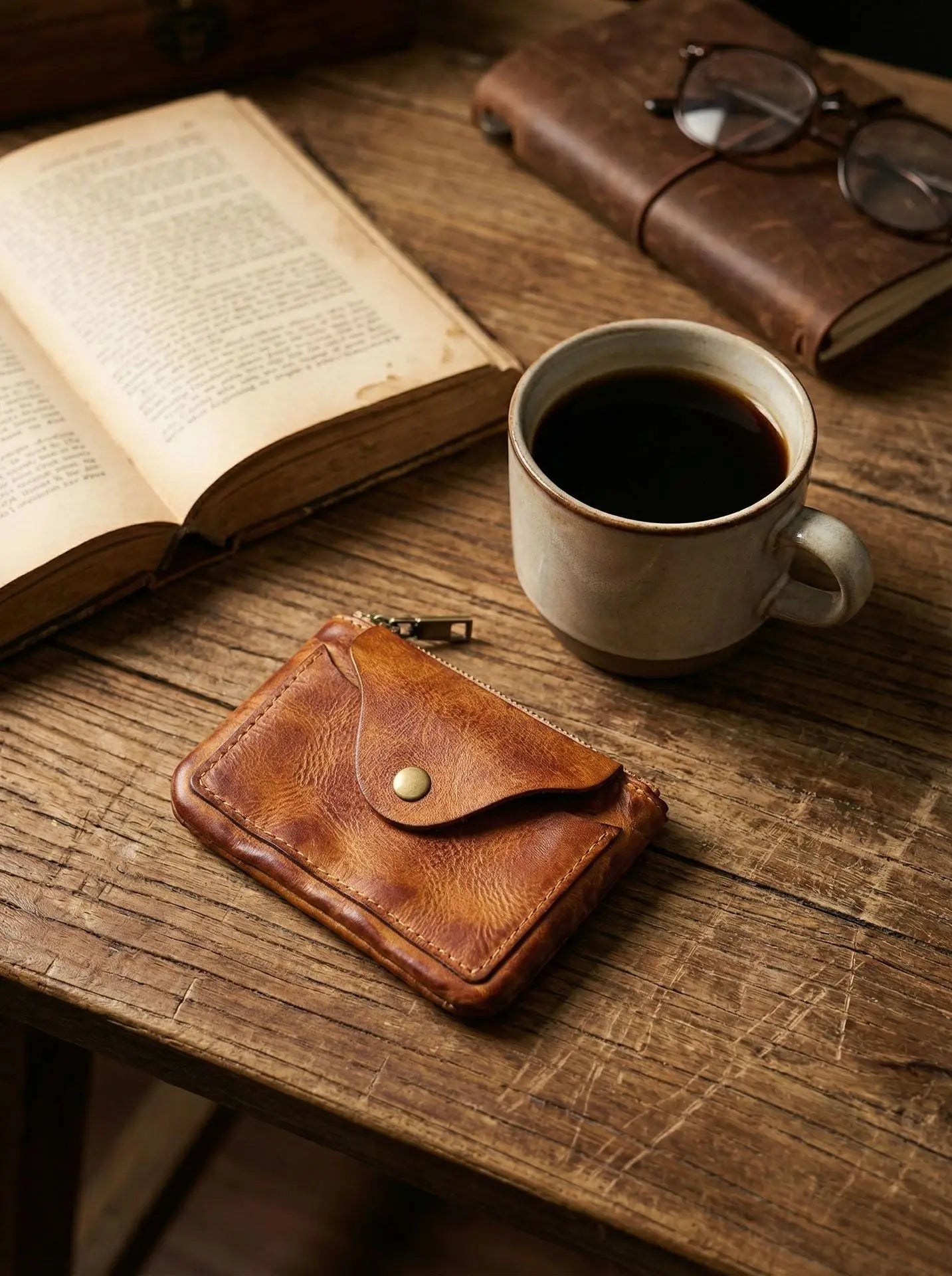 New Slim Short Men's Wallet Vintage Genuine Leather Card Holder Zipper Male Coin Purses High Quality Snap Men Money Clips