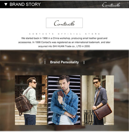 CONTACT'S Men Clutch Wallet Genuine Leather Long Wallet Hasp Card Holder Vintage Male Zipper Coin Purse Money Clip Women Purse