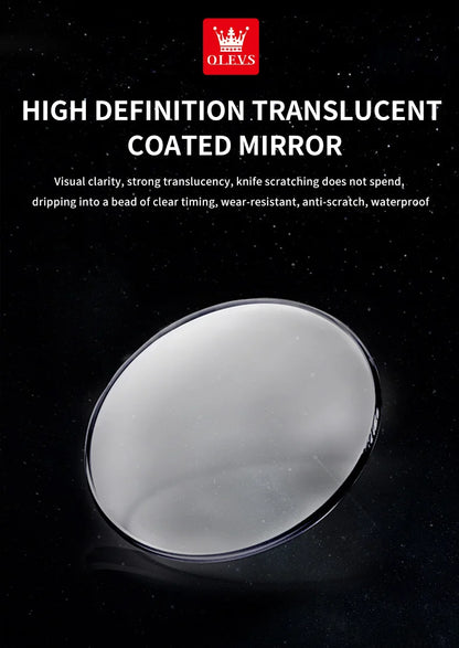 OLEVS 3653 Original Mens Quartz Watch NEW Four Functional Small Dials Chronograph 24-hour Moon Phase Stainless Steel Waterproof Man Wristwatch
