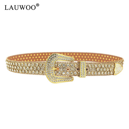 BB belt Diamond Rhinestone Belts Fashion Luxury Crystal Studded Pin Buckle Belt Cinto De Strass Belts for Women Jeans Decoration
