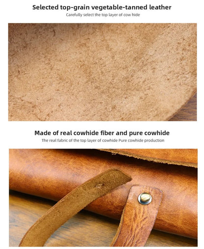 Genuine Leather Men Pencil Bag Handmade Wallet Large Capacity Retro Glasses Storage Bag Stationery Pencil Case Unisex Purses