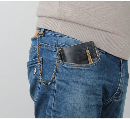 New Men Wallets Name Engraving 11 Card Holders Men Short Purse Double Zipper Coin Pocket High Quality Male Purse Cartera