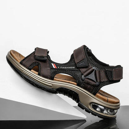 Brand Summer Men's Sandals Genuine Leather Men Slippers Gladiator Men Beach Sandals Soft Comfortable Outdoors Wading Shoes 38-46