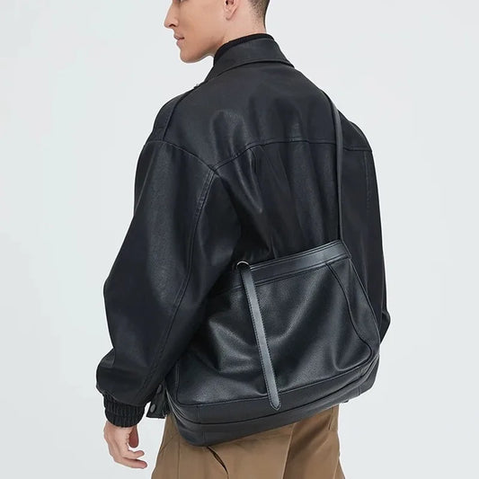 New Fashion Men's Crossbody Bag Large Capacity Crossbody Bags Men Women High Quality Leather Shoulder Bag Men Sports Cycling Bag