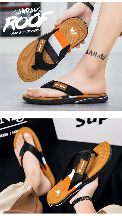 Summer new thick-soled casual flip-flops for men, anti-slip, anti-odor and wear-resistant, beach flip-flops for outdoor wear