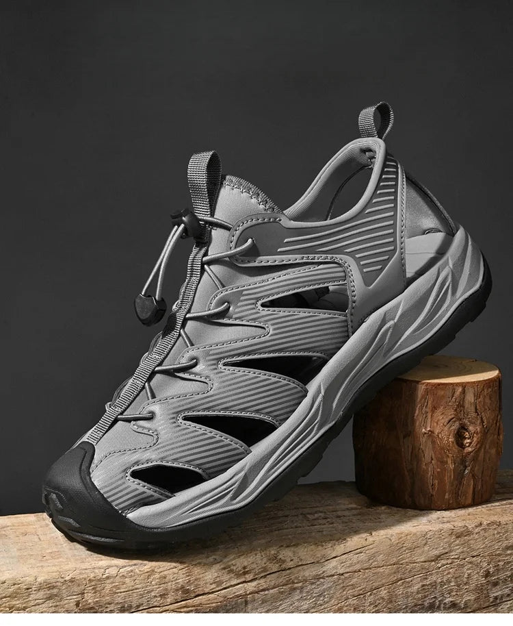 Water-wading quick-drying Baotou Sandals for men 2026 new summer soft soles wearing lightweight non-slip beach shoes for men 46
