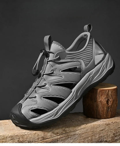Water-wading quick-drying Baotou Sandals for men 2026 new summer soft soles wearing lightweight non-slip beach shoes for men 46