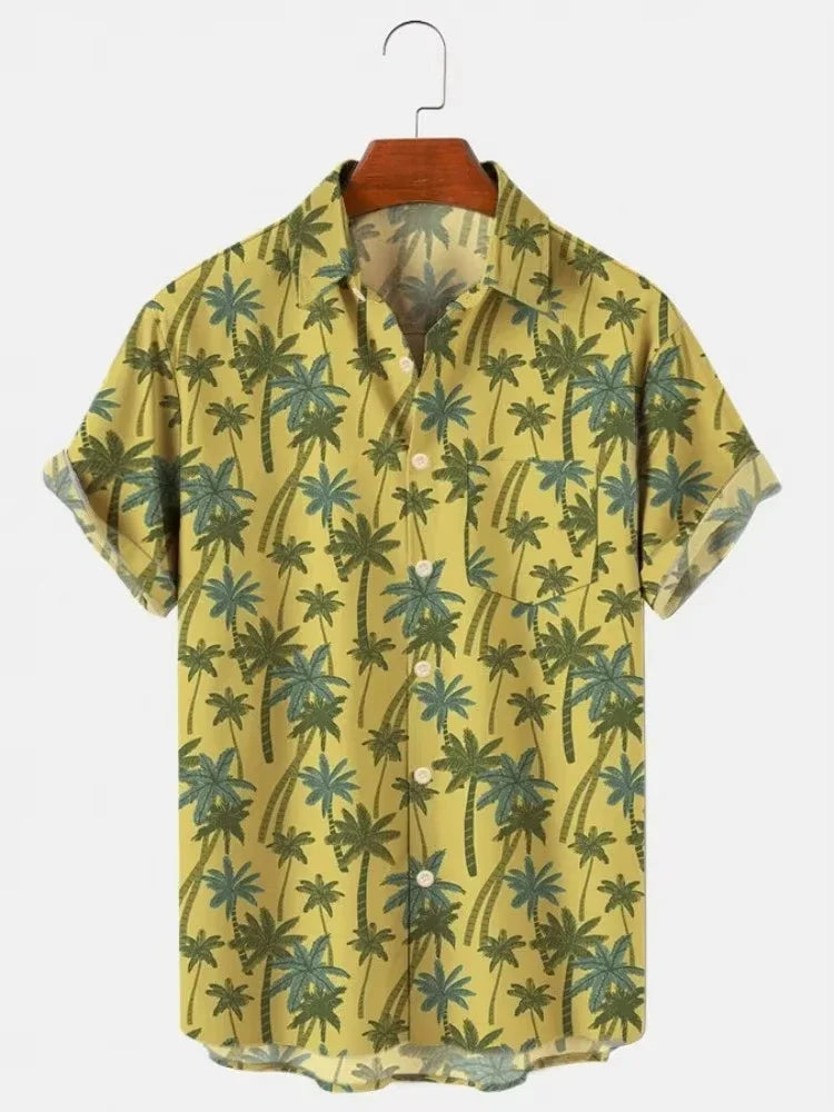Men's Shirt Lapel Party Shirt Men's Casual Street Short Sleeve Summer New Fashion Banana Animation 3D Print Tops Men's Clothing