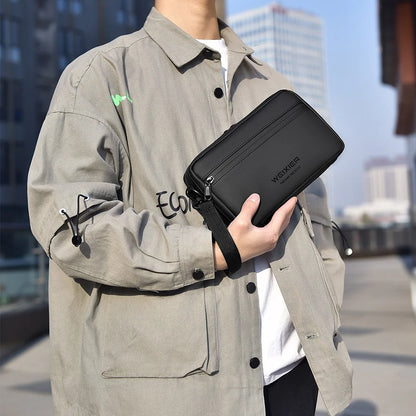Fashionable Multi-Layer Shoulder Bag,Hand-Held Casual Crossbody Bag, Suitable for Commuting, Daily Use,Black Business Travel Bag